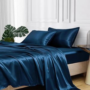 Conjunto de Roupa de Cama para Casamento por Atacado, Conjuntos de Lençóis de Cetim em Tamanhos Twin, Full, <span class=keywords><strong>Queen</strong></span> e King, Estilo Simples de Qualidade com Enchimento de Poliéster - Product Image 1