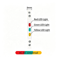 TX09-1/2/3 Voyant LED carré 35 mm à montage sur rail DIN, boîtier ignifuge, 12V/24V/230V, IP20, 30 000 heures