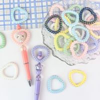 Perles en acrylique plaquées UV en forme de cœur, couronne de fleurs, pour chaîne de téléphone DIY, stylo à perler, perles en vrac, vente en gros