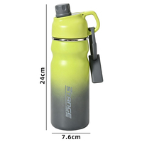 Botella Deportiva de 600 ml, Color Pastel Sólido, Termo Portátil a Prueba de Fugas, Taza Deportiva Minimalista para Hombres y Mujeres, 20 oz