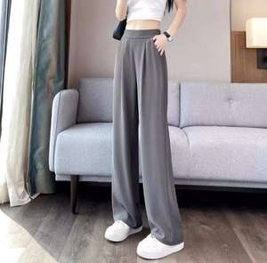 Pantaloni Donna 2026 Personalizzati a Gamba Larga, Sottili Estivi, Sciolti a Gamba Dritta, Vita Alta, Drappeggiati, Casual, Moda Primavera - Product Image 6