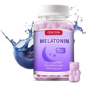 OEM Manufacturer Sleep Aid Gummies Vegan Candy Food Supplement Vitamin B6 Kids Melatonin Gummy