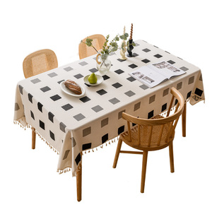 Nappe Anran rectangulaire à motif géométrique en coton et lin, imperméable et anti-taches, pour usage domestique - Product Image 2
