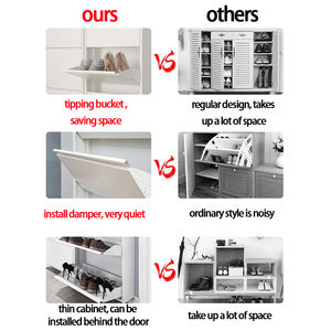 Scarpiera a Scomparsa da Parete di Design per la Famiglia in Metallo e Acciaio con Ripiani - Product Image 6