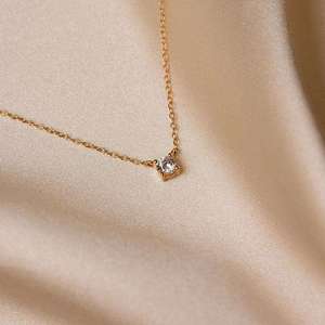 Adjustable 14K <b>Gold</b> Plated Stainless Steel Double Layer Zircon <b>Necklace</b> <b>Simple</b> Women's Daily Wear Fashion Layered <b>Necklaces</b> - Product Image 6