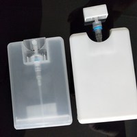 Botella de Perfume Transparente Blanca y Negra con Formato de Tarjeta de Crédito, 20 ml, Vacía, de Plástico, Tamaño de Bolsillo, con Atomizador Plano