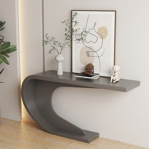 ארון כניסה מודרני לשימוש במלון, סגנון קרם מינימליסטי, שולחן קונסולת אמנות פשוטה לכניסה לסלון. - Product Image 3