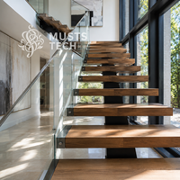 Escalier mono-à-capitainerie de luxe minimaliste pour intérieur, prix usine, fourniture d'ingénierie