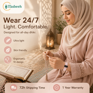 <b>Digital</b> Prayer Zikr Counter Bracelet with BT Sync and Activity Tracker for Islamic Men Mosque Use - Product Image 5