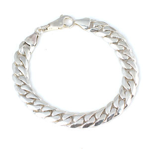 Bracelet en argent sterling 925 avec pierre naturelle, chaîne simple, 10 mm, fait main, bijoux romantiques turcs pour femmes - Product Image 1