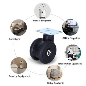 Rodízio Giratório Seguro de <span class=keywords><strong>3</strong></span> Polegadas, Rodízios Médicos de Nylon de Médio Porte para Móveis de Salão - Product Image 3