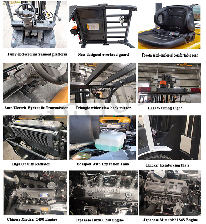 Hifoune Isuzu engine 8 ton diesel forklift truck for sale