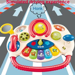 <span class=keywords><strong>Volante</strong></span> de simulación <span class=keywords><strong>para</strong></span> niños pequeños, juguete de conducción <span class=keywords><strong>para</strong></span> bebés, multifunción, aprendizaje <span class=keywords><strong>interactivo</strong></span>, escena de piano, mesa de actividades, Juguete musical - Product Image 4