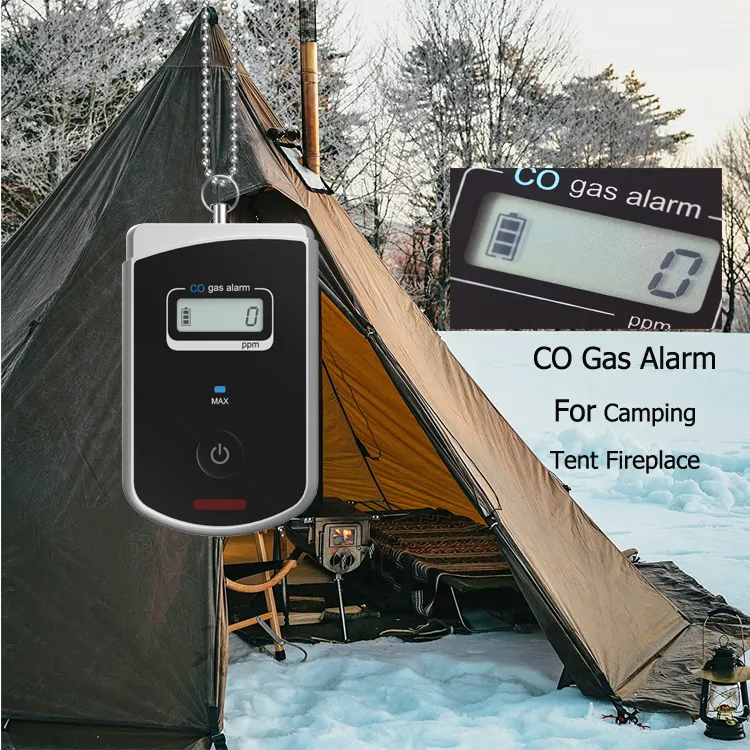 Tenda Kemah Luar Ruangan Perapian 3 Alarm Kendaraan Detektor Karbon Monoksida Tombol Baterai Co Detektor Alarm Gas untuk Mobil