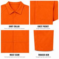 Combinaison de travail personnalisée pour homme à manches courtes, combinaison une pièce, uniforme de mécanicien d'usine, poche poitrine, vêtements de travail industriels, logo OEM