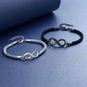 Juego de 2 Pulseras para Parejas, Hombre y Mujer, Pulseras de Cadena para Mejores Amigos, Pulsera Tejida Creativa en Forma de 8 - Product Image 3