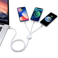 Câble USB 3 en 1 Micro Sync Type C Câble USB Portable Flexible 1 Mètre Câble de Charge USB pour Smartphones