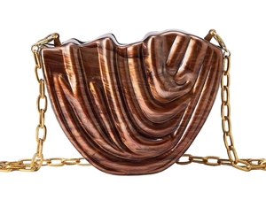 Women <b>Shell</b> Acrylic Clutch Purse with O-shaped Chain Elegant Marble Evening Bag Bridal Bridesmaids Handbag - Product Image 1