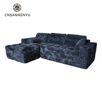 Ensemble de canapés modulaires en tissu en forme de L, modernes, entièrement en mousse compressée, pour appartement, hôtel, salon, hall