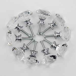 Tiradores de cocina de oro y plata, tiradores de cristal para gabinetes de cocina, tiradores de plástico acrílico con forma de bola y diamantes - Product Image 2