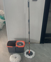 Ensemble de serpillière télescopique écologique avec seau, système de nettoyage à rotation 360 degrés pour le sol, utilisation domestique, outils de nettoyage ménager