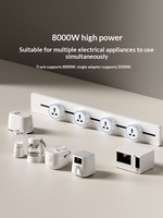 Prise de courant multifonctionnelle de style britannique, norme internationale, avec rail de distribution et ports USB