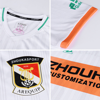 Maillot de football personnalisé OEM en jacquard par sublimation pour hommes, uniforme d'équipe de football, entraînement, match, tenue d'équipe scolaire, fabricant