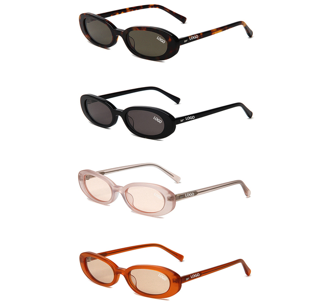 2412001 Trendy Newest Luxury Designer Vintage CR39 Lens Shades Custom Logo Small Frames Oval Sunglasses Women Men 2025