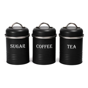 Bán Buôn Retro Tùy Chỉnh Mạ Kẽm Đường Cà Phê Trà 3 Cái Canister <span class=keywords><strong>Tin</strong></span> Kim Loại Canister <span class=keywords><strong>Set</strong></span> - Product Image 3