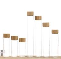 Flacon compte-gouttes en verre borosilicate de haute qualité avec couvercle en bambou et bouchon à vis, 30ml, 50ml, 60ml, 80ml, 100ml