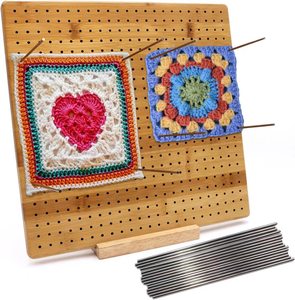 Planche de blocage en bois pour carrés Granny au crochet, design simple, multi-tailles, accessoire de <span class=keywords><strong>couture</strong></span> pratique, <span class=keywords><strong>cadeau</strong></span> pour les crocheteuses - Product Image 1
