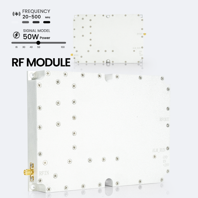 RF Amplifier Anti-drone Module 50W 20-500MHz Wideband LoRa Module UAV RF Activity Detection Unit Public Safety Event Protection