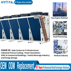 Enfriador en seco tipo V accionado por bomba industrial Hylita con <span class=keywords><strong>aletas</strong></span> doradas, flujo de aire de 900 CFM, bajo costo de mantenimiento para enfriamiento de plantas de energía en zonas costeras - Product Image 2