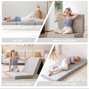 三つ折りメモリフォームマットレス,<span class=keywords><strong>4</strong></span>インチキングサイズ折りたたみマットレス洗えるカバー付き,旅行用ポータブルベッド & ゲスト用 - Product Image 6