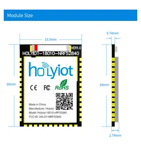 Holyiot Nrf52840 oyunları giyilebilir tıbbi spor klavye fare Ble 5.3 kablosuz Rf açik kapali anahtarı düşük enerji IOT 18010 Ble modülü