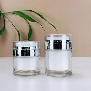 Glass Cylindrical Airless Bottle Pp <b>Empty</b> 30 Ml 50 Cosmetic Face Cream Skincare Foundation Sunscreen Frosted Vacuum Pump <b>Jars</b> - Product Image 5