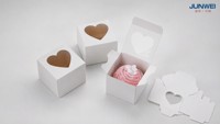 Boîte à dessert jetable en carton avec poignée et fenêtre transparente pour gâteau, emballage personnalisé pour boulangerie (recyclé)