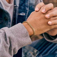 Bracelet chaîne Franco en acier inoxydable plaqué or 18 carats pour homme, avec fermoir extensible et ajustable, accessoires de poignet, vente en gros