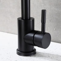 Robinet de cuisine moderne en acier inoxydable noir mat, à levier unique, pour eau chaude et froide, à poser sur le plan de travail