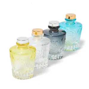复古设计家居装饰特殊香气渐变彩色玻璃瓶，用于扩散器批发120毫升