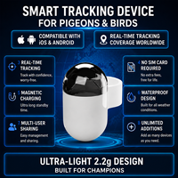 Traceur GPS compact polyvalent pour pigeon, étanche IP67, en plastique, suivi en temps réel, longue autonomie, positionnement global, pigeon voyageur