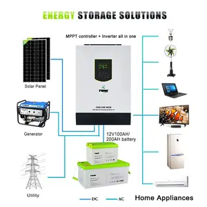 Onduleur modèle parallèle 5500va /10KW système d'énergie solaire hors réseau pour la maison 48V entrée 220VAC onduleur à sortie simple/Triple