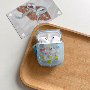 <span class=keywords><strong>Funda</strong></span> protectora de TPU suave con diseño de pato y cisne 3D Y2K para AirPods Pro 2 3, con llavero de encanto oceánico, venta al por mayor - Product Image 6