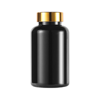 Pot d'emballage en plastique personnalisé Capsule Bouteilles noires en plastique PET médical 120cc 150cc 200cc Bouteilles de pilules de sérigraphie