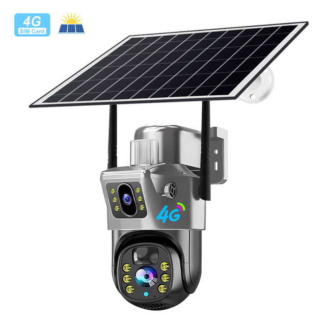 Cheapest V380 Pro APP 4.0Megapixels 8000mA+ 8W Solar Power Panel Battery Double Lights IP Pan&Tilt WIFI/4G Sim Card Camera