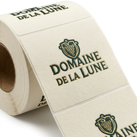 Autocollants personnalisés imprimés sur mesure avec dorure à chaud, gaufrés, adhésifs, en rouleau, pour bouteilles de vin, bougies, durables, imperméables, résistants à l'huile, découpés à la forme