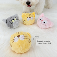 Jouet pour chien en peluche TPR, balle rebondissante, animal mignon de dessin animé, durable, anti-ennui, 5 cm, intérieur/extérieur
