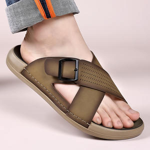 Men's Summer Outdoor Open <b>Toe</b> Platform Slip on Synthetic Anti-Slip Breathable Casual Slippers for Daily Wear - Product Image 4