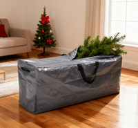 Sac de rangement rectangulaire pour sapin de Noël avec poignées pour l'organisation, résistant à l'humidité, design moderne et simple, pour usage extérieur, shopping
