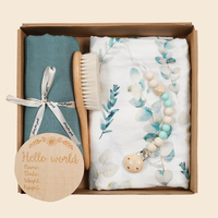 Couverture d'emmaillotage en mousseline de coton et bambou personnalisée Happyflute, imprimés numériques, ensemble cadeau pour bébé